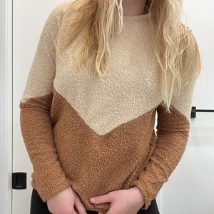 Tan and cream Sherpa long sleeve